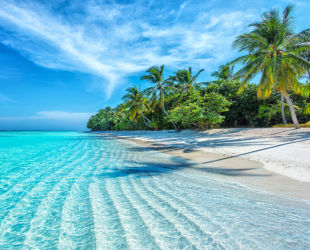 If there is a country of blue sea, Maldives,
